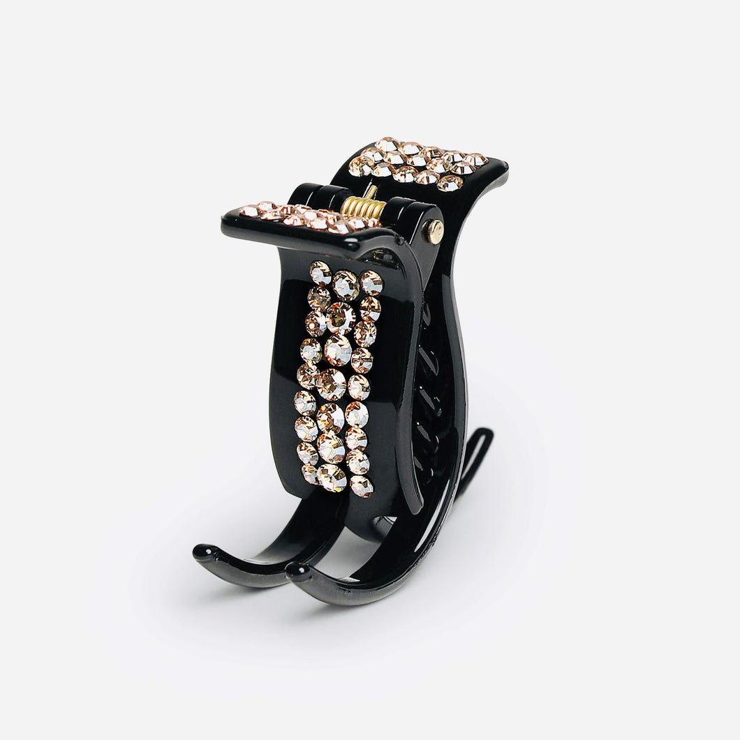 KRUSE Hair Claw Clip Black Gold Crystals